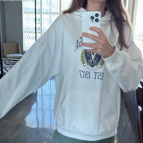 Balenciaga EST 1917 College Wide Fit Hoodie Unisex - Picture 12 of 16